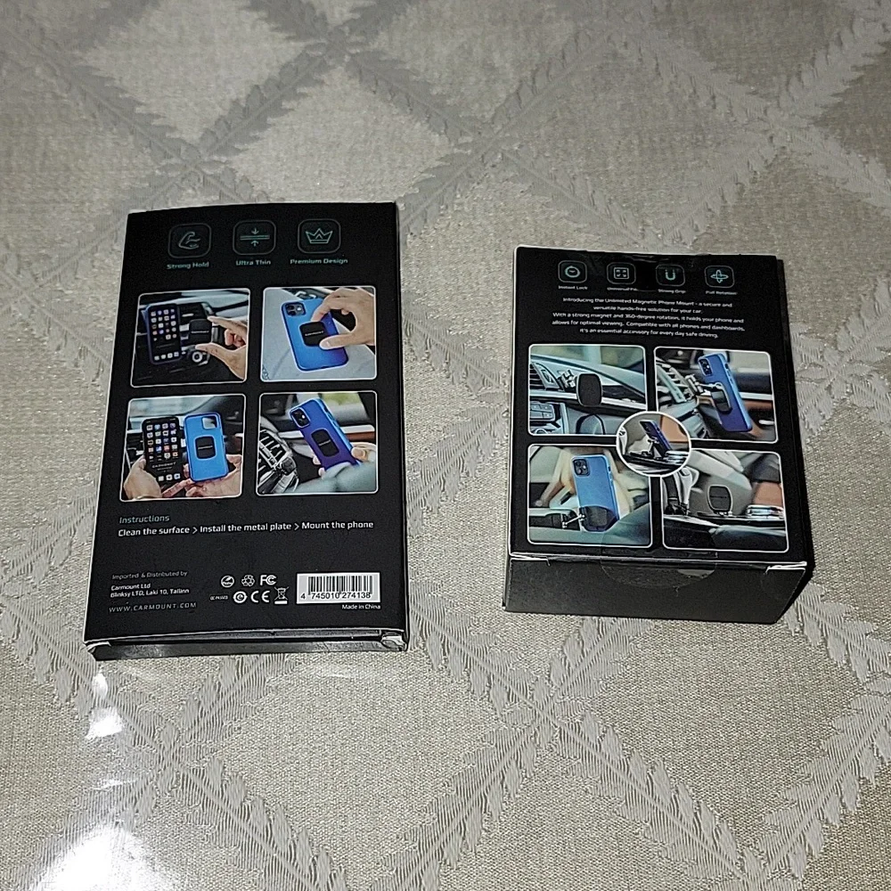 CARMOUNT METAL PLATES 0.5MM ULTRA THIN & 360 UNLIMITED MAGNETIC PHONE MOUNT